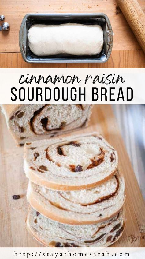 This Sourdough Cinnamon Raisin Bread is an easy, low maintenance sourdough bread recipe that yields the best loaves of a soft sourdough treat. Sweet cinnamon sugar and juicy raisins swirled in soft white bread is super delicious and nostalgic. Easy Cinnamon Raisin Sourdough Bread, Easy Sourdough Cinnamon Bread, Sourdough Raisin Cinnamon Bread, Sourdough Raisin Bread, Cinnamon Sourdough Bread Recipe, Cinnamon Swirl Sourdough Bread, Sourdough Raisin Bread Recipe, Sourdough Cinnamon Bread, Cinnamon Sourdough Bread