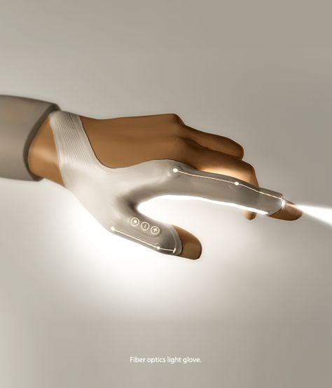 Future Wearable Technology, Futuristic Flashlight, Future Design Product, Futuristic Gloves, Future Product Design, Futuristic Technology Design, Futuristic Products, Technology Inspiration, Teknologi Futuristik