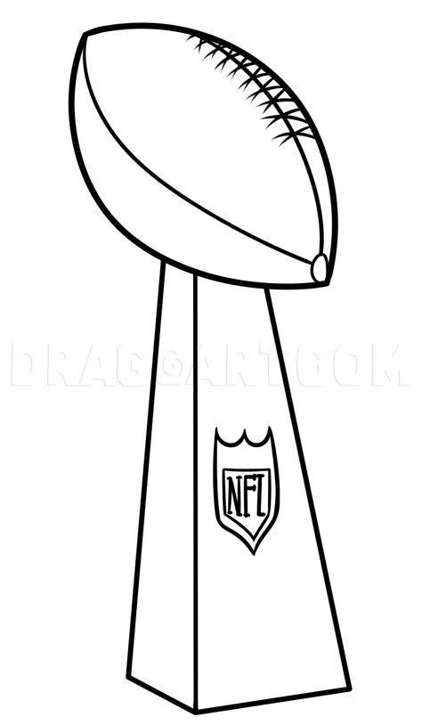 Super Bowl Drawing Lesson, Vince Lombardi Trophy, Step by Step, Drawing Guide, by Dawn | dragoart.com Super Bowl Activities, Vince Lombardi Trophy, Bowl Drawing, Super Bowl Trophy, Super Bowl Decorations, Mens Bedroom Decor, Lombardi Trophy, Football Drawing, Drawing Lesson