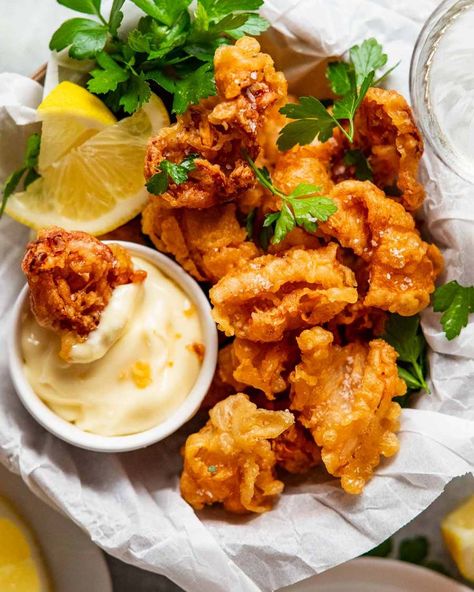 Salt And Pepper Calamari, Salt And Pepper Squid, Calamari Recipes, Squid Recipes, Recipetin Eats, Recipe Tin, Fried Food, Fish Dishes, Seafood Dishes