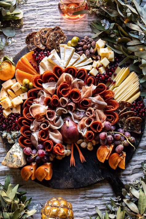 Turkey Cheese Board, Tieghan Gerard, Holiday Cheese Boards, Charcuterie Ideas, Assorted Nuts, Thanksgiving Foods, Paleo Appetizers, Thanksgiving 2022, Whipped Goat Cheese