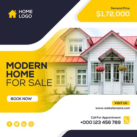 house social media real state banner and instagram post design#pikbest#templates Real State Designs Social Media, Instagram Post Design, Modern Homes For Sale, House Property, Design Image, Social Media Banner, Real Estate Houses, Roof Design, Psd Free Download