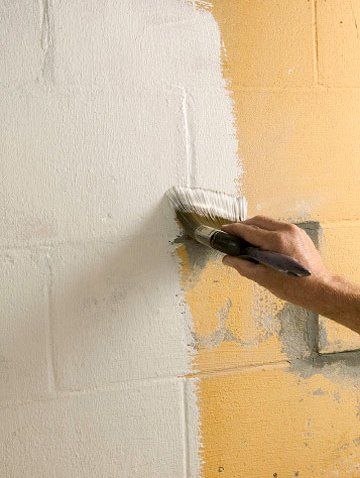 Painting Basement Walls, Waterproofing Basement Walls, Painting Concrete Walls, Cinder Block Walls, Basement Laundry, Cement Walls, Diy Basement, Basement Storage, Waterproofing Basement