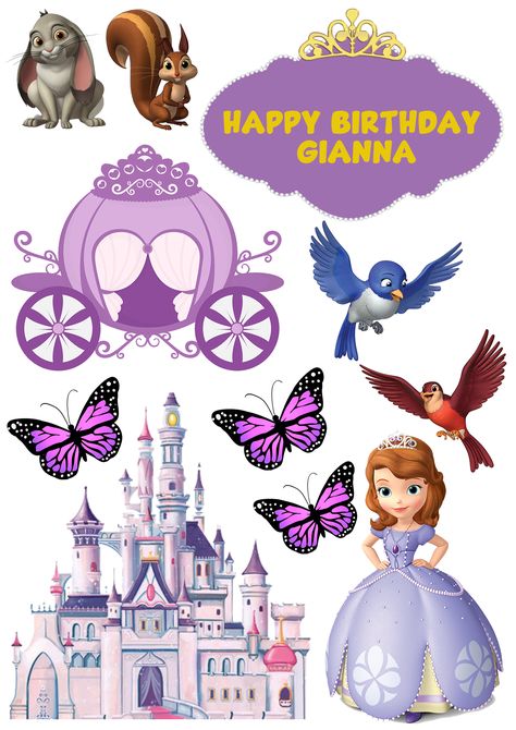 Sophia The First Cake Topper Printable, Sofia The First Cake Topper Printable, Sofia The First Cake Topper, Princess Topper, Sofia The First Birthday Cake, Sofia The First Characters, Sofia The First Cake, Disney Princess Cake Topper, Sofia Cake