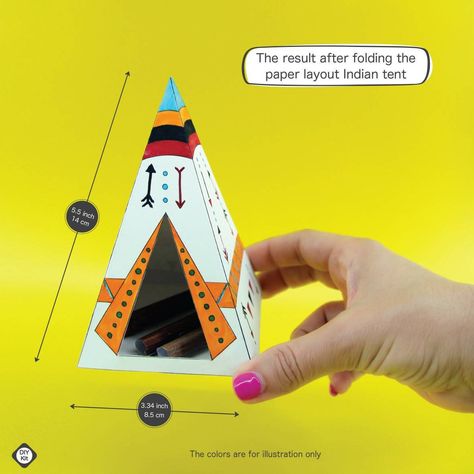 Tent Crafts For Kids, Preschool Tent Craft, Paper Tent Craft, Mini Tent Diy, Paper Camping Tent Template, Origami Decor, Diy 3d, Shop Artwork, Poster Drawing