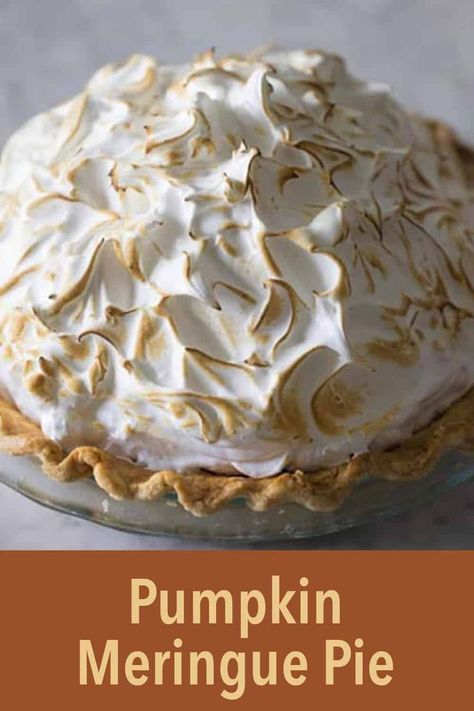 You'll LOVE this dramatic pumpkin meringue pie from Preppy Kitchen!  A homemade butter crust supports a perfectly smooth, beautifully spiced filling spiked with bourbon and topped with a cloud of toasted meringue  that will have you winning the holidays! #pumpkinmeringuepie #pumpkinpie #meringuepies Pumpkin Meringue, Healthy Pumpkin Pie Recipe, Healthy Apple Desserts, Toasted Meringue, Meringue Pie Recipes, Butter Crust, Thanksgiving Pumpkin Pie, Preppy Kitchen, Favorite Dessert Recipes