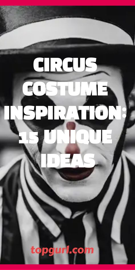 Mens Mime Costume, Funny Circus Costume, Carnival Themed Halloween Costumes, Cirque Du Soleil Party Outfit, Circus Theme Party Adults Costumes, Steampunk Clown Costume, Halloween Circus Theme Costume Ideas, Carnevil Halloween Costumes, Circus Themed Halloween Costumes