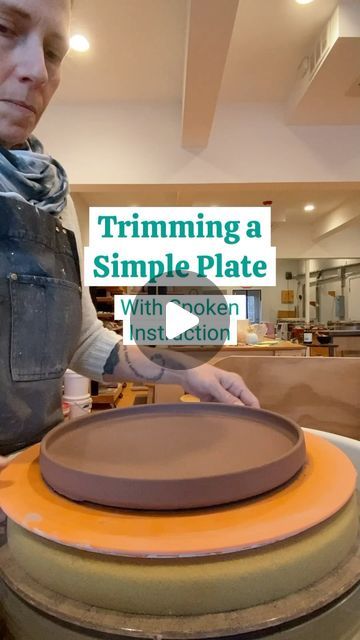 Lyndsay Meiklem Dean Ⓥ on Instagram: "I like to wait until my wheel thrown plates are at a stage just prior to stiff leather hard before finishing them. When plates have a chance to firm up before being flipped for trimming they are less likely to sag and warp. It can be tricky to determine but patience is key and often I’ll nurse plates to the right stage of dryness over the course of several days covering and uncovering them until they are ready.   🍽️ Clay Body : @lagunaclay Speckled Buff 🍽️ Amount : 2 3/4 pounds 🍽️ Dimensions : 11” diameter 3/4” tall rim 🍽️ Foam Bat : @speedball_ceramics  🍽️ Trim Tool : @dolantools  🍽️ Rib Tool: @mudtools   . .  . #trimmingplates #trimmingpottery #trimmingclay #claytutorial #instaclay #potterydemo #potteryworkshops #claystagram #howtopottery" Thrown Plates, Pottery Plates, Clay Tutorials, To Wait, Wheel Thrown, Ceramic Plates, Ceramics