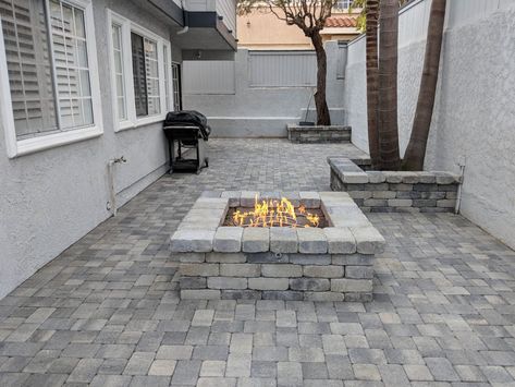 Grey Pavers Backyard, Grey Pavers Patio, Grey Pavers, Belgard Pavers, Tuscan Colors, Pavers Design, Pavilion Grey, Microwave Meals, How To Install Pavers