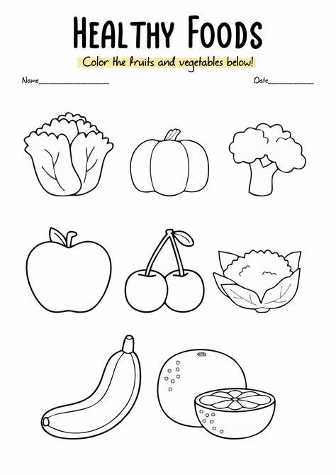 Healthy Eating For Preschoolers, Nutrition Worksheets For Preschool, Healthy Food Worksheets For Preschool, Healthy Foods Activities For Preschool, Nutrition Worksheets For Kids, Healthy Food Pictures For Kids, Healthy Food Kids Activities, Healthy Food Preschool Activities, Healthy Food Preschool