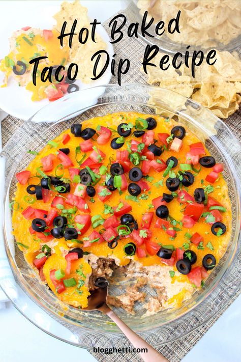 Touch Down Taco Dip, Taco Dip Hot Easy, Refried Bean Taco Dip, Hot Taco Dip With Refried Beans, Baked Taco Dip With Cream Cheese, Baked Mexican Cheese Dip, Baked Mexican Dip, Hot Taco Dip With Cream Cheese, Taco Dip With Cream Cheese Refried Beans