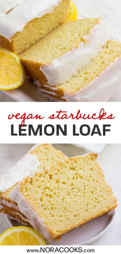 Moist Lemon Pound Cake, Vegan Starbucks, Nora Cooks, Starbucks Lemon Loaf, Vegan Lemon Cake, Starbucks Lemon, Oreo Desserts, Lemon Loaf Cake, I'm Sensitive