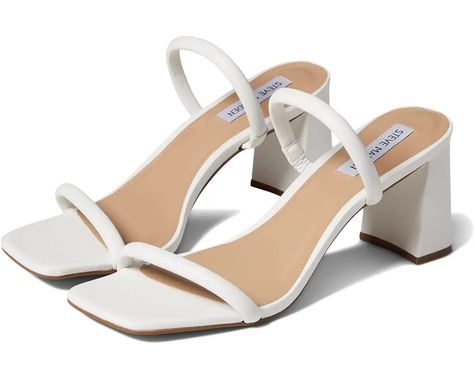 Steve Madden Lilah | Zappos.com White Heels Graduation, Short White Heels, Shoes For Dresses, Steve Madden Lilah, Girly Wishlist, Hoco Shoes, Grad Hair, Girly Heels, Homecoming Shoes