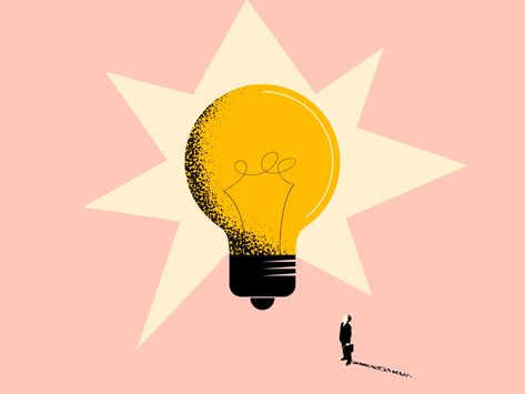 idea light bulb illustration by Konopelski Coy on Dribbble Lightbulb Illustration Graphics, Idea Illustration Lightbulb, Light Bulb Graphic Design, Lightbulb Illustration, Lightbulb Logo, Light Bulb Graphic, Bulb Illustration, Light Bulb Illustration, Lamp Illustration