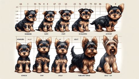 Yorkie Growth Chart Through Life Stages: Things To Know • Yorkies Gram Yorkie Terrier Haircuts Female, Male Yorkie Hairstyles, Yorkie Terrier Puppy, Silver Yorkie, Yorkie Teddy Bear Cut, Yorkie Puppy Training, Yorkie Puppy Care, Yorkie Haircut, Grooming Yorkies