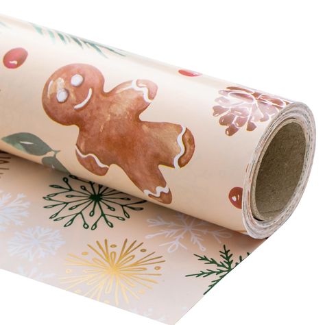 PRICES MAY VARY. REVERSIBLE: Beautiful gingerbread and Christmas tree printed on one side, snowflake printed on the reverse. Two different designs make unique and varied gift presentations easy Design & Size: Each roll is 17.5 Inches x 32.8 Feet, jumbo holiday paper can wrap many gifts, design make the gift wrapping be more eye-catching. Material: Made from high-quality coated paper, durable and tear-resistant, makes your gifts stand out. Customer Service: Any questions, please feel free to cont Gingerbread Wrapping Paper, Inexpensive Christmas Gifts, Christmas Gifting, Cheap Christmas Gifts, Easy Design, Wrapping Paper Christmas, Holiday Patterns, Holiday Paper, Santa Baby