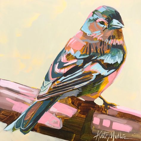 Kate Mullin- News Bird Acrylic Painting, Yard Animals, Bird Painting Acrylic, Floral Art Paintings, Digital Ideas, Barn Painting, Animal References, Illustration Ideas, Cow Painting