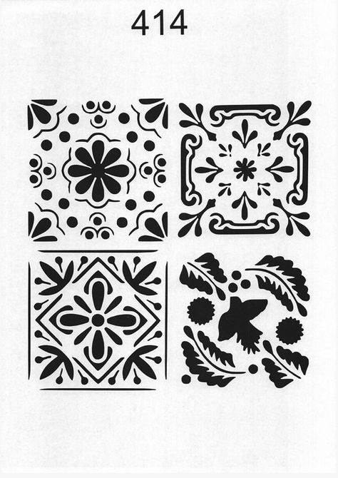 Tile Tattoo Design, Mexican Tile Tattoo, Black And White Spanish Tile, Spanish Tile Tattoo, Talavera Tattoo, Tile Tattoo, Portugal Tattoo, Spanish Pattern, Pottery Coasters