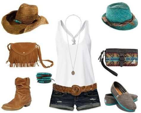 Clothes Outift for  teens  movies  girls  women . summer  fall  spring  winter  outfit ideas  dates  parties Polyvore :) Catalina Christiano #summerfashion Concert Purse, Bermuda Vacation, Country Music Festival Outfits, Summer Clothes Collection, Country Clothes, Summer Country, Fest Outfits, Country Music Festival, Mode Tips