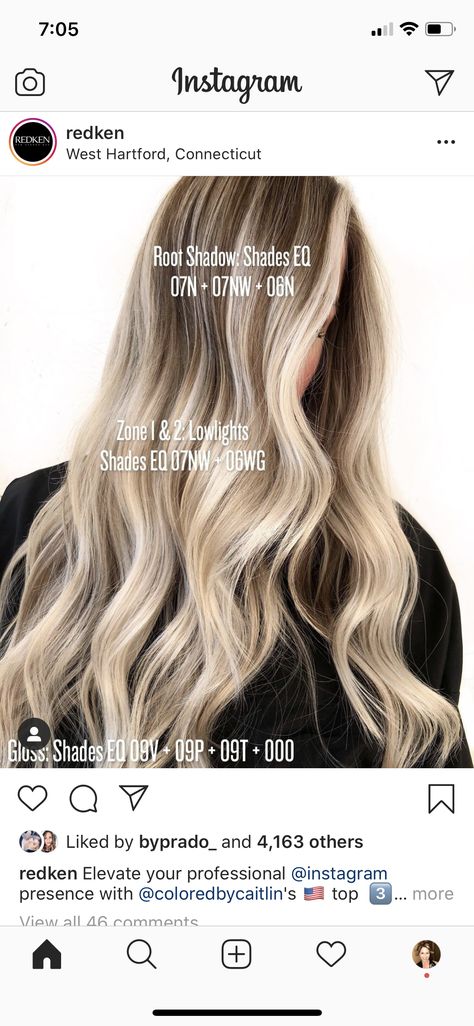 Highlight Lowlight Formula, Lowlight Color Formula, Solid Blonde To Dimensional, Dimensional Blonde Redken, Low Light Colors For Blondes, Ash Lowlights On Blonde Hair Formula, Redken Shades Lowlight Formula, Blonde Lowlight Formula Redken, Shades Eq Toner Formulas Shadow Root