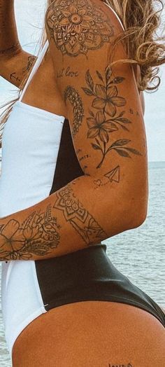 Big Sleeve Tattoos For Women, Boho Tattoo Aesthetic, Boho Tattoo Sleeve For Women, Women’s Forearm Sleeve Tattoo, Women Sleeves Design Tattoo, Boho Arm Tattoos For Women, Boho Sleeve Tattoos For Women, Boho Arm Tattoo, Women With Sleeve Tattoos