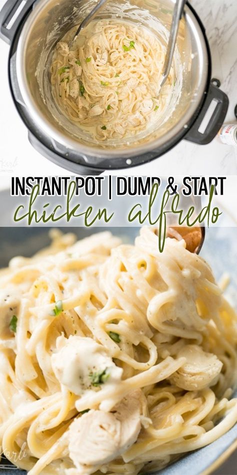 Instant Pot Chicken Alfredo is the ultimate dump and start, one pot dish! The pasta is cooked right in made from scratch Alfredo Sauce making it flavor packed! The chicken is perfectly cooked, EVERY time! This is so easy, even someone using their pot for the first time will excel!  |Cooking with Karli| #instantpot #instantpotrecipe #alfredo #chickenalfredo #dumpandstart #easy Fetuchini Alfredo, Instant Pot Chicken Alfredo, Fetuccini Alfredo, Simple Chicken Alfredo Recipe, Instant Pot Dump, Budget Dinner, Salsa Alfredo, Instapot Meals, Alfredo Sauce Recipe Easy