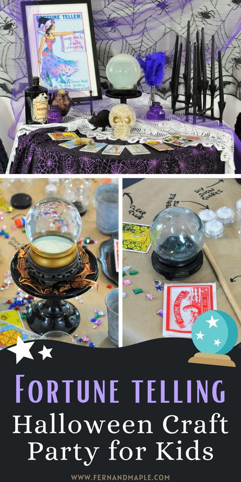 Fortune Teller Office Decoration, Fortune Teller Decor Halloween Party, Fortune Telling Party Ideas, Fortune Teller Set Up, Fortune Teller Tent Diy, Fortune Teller Crystal Ball Diy, Cosplay Birthday Party Ideas, Halloween Psychic Decor, Fortune Teller Table Decorations