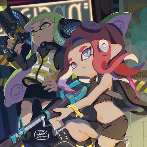 Splatoon agent 3 and agent 8 by meniusalau Agent 3 And Agent 8, Splatoon Agent 3, Agent 24, Agent 8, Agent 3, Splatoon Games, Nintendo Splatoon, Splatoon Art, Splatoon 2 Art