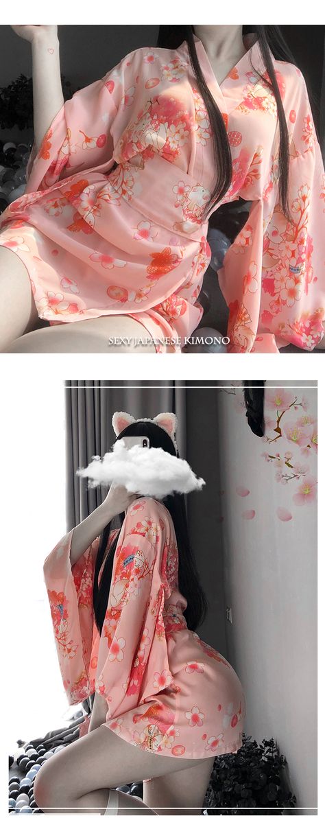 Japanese Kimono Sexy Cosplay Outfit for Women Traditional Style Robe Yukata Costumes Pajamas Soft Silk Belt 2pcs Set Pink Set|Sexy Costumes| | - AliExpress Cute Kimono Outfits Japanese, Japanese Pajamas Traditional, Pink Kimono Traditional, Japanese Yukata Women, Pink Yukata, Kimono Outfit Japanese, Yukata Women, Japanese Kimono Dress, Striper Outfits