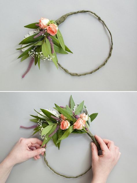 secure to wire frame Bundles Of Flowers, Crown Headbands, Baby Dress Wedding, Diy Floral Crown, Diy Fleur, Floral Crown Wedding, Head Flower, Fancy Stuff, Diy Crown