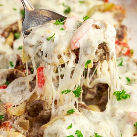 Philly Cheesecake Casserole, Cheesecake Casserole, Football Sandwiches, Philly Cheesecake, Philly Cheesesteak Casserole, Cheesesteak Casserole, Philly Cheese Steak Casserole, Beef Flank Steak, Beef Flank