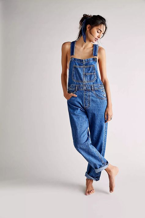 Ziggy Denim Overalls | Free People Long Jumpsuit Casual, Jumpsuit Casual, Salopette Jeans, Trendy Denim, Denim Romper, Long Jumpsuits, Denim Overalls, Romper Pants, Clothing Size Chart