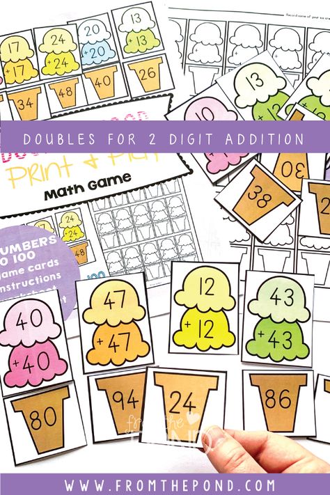 Double Addition Activities, Two Digit Addition Games, 2 Digit Addition Games 2nd Grade, 2 Digit Addition Games, Two Digit Addition Activities, Double Digit Addition Activities, 2 Digit Addition Activities, Addition Activity For Grade 2, Addition Activities For First Grade