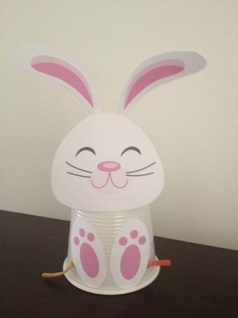 Full instructions on how to make a Hopping Easter Bunny cup. Easter Songs For Kids, Hopping Bunny, Easter Songs, Yoga Party, School Holiday Activities, Easter Dishes, Easter Arts And Crafts, Rabbit Crafts, Easter Bunny Ears