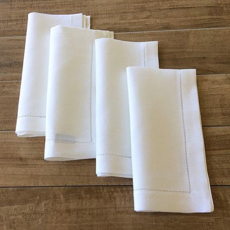 Amazon.com: Minhcraft White Linen Hem Stitch Dinner Napkins - Set of 12 20"x20"-Ladder Hem Stitch 100% Linen Cloth Napkins-Super Value Bulk 12 Pack: Gateway Linen Guest Towels, Handmade Napkins, Wedding Backyard Reception, Linen Dinner Napkins, Ladies Handkerchiefs, Custom Napkins, Embroidery Monogram, Irish Linen, Linen Napkins