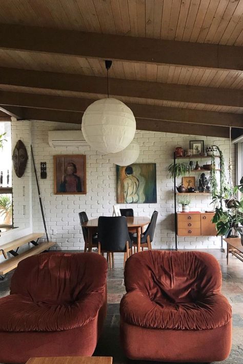 Modernist Interior, Living Vintage, Style Deco, Floor To Ceiling Windows, Boho Interior, Cheap Decor, Interior Inspo, Cheap Home Decor, 인테리어 디자인