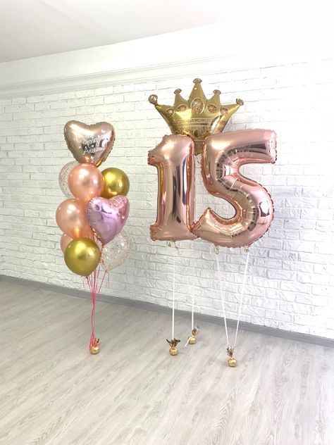 15th Birthday Decorations, 15th Birthday Party Ideas, 15th Birthday Cakes, Happy Birthday 18th, Birthday Flowers Bouquet, Anniversary Scrapbook, Boss Birthday, Happy Birthday Template, Balloon Shop