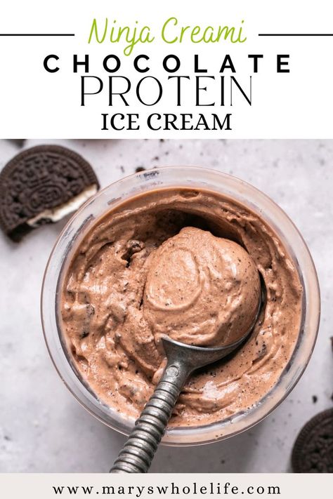 This Ninja Creami protein ice cream is sure to satisfy that sweet tooth, up your protein intake, and is so good that you’ll think you’re eating the real thing! A healthy ice cream recipe that has 26 grams of protein per serving and 3 simple ingredients! Nijia Creami Ice Cream, Ninja Cremini Recipes Protein, Vanilla Ninja Creami Ice Cream Recipes Protein, Ninja Creamy High Protein Recipes, Ninja Creami Low Calorie Recipes, Creami Ninja Recipe Protein, High Protein Ninja Creami Recipes, Creami Protein Recipes, Healthy Ninja Creami Recipe