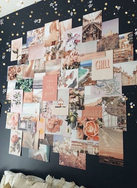 Geek Home Decor, Foto Muro Collage, Pinterest Room, Pink Collage, Happy Room, Photo Walls, Wall Collage Decor, Collage Mural, Room Stuff