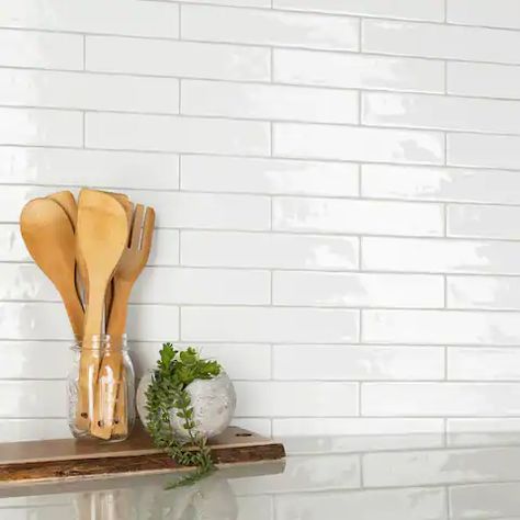 Subway Tile Backsplash Kitchen, Grey Wood Floors, Subway Tile Kitchen, Tiles For Wall, Natural Stone Flooring, Merola Tile, Subway Tile Backsplash, White Subway Tile, Feature Tiles