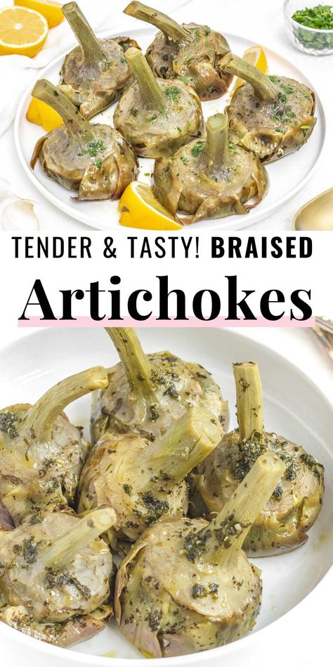 Italian Artichokes Recipes, Roman Artichoke Recipes, Artichoke Francaise Recipe, Italian Artichoke Recipes, Fresh Artichoke Recipes, Polenta Party, Artichoke Dishes, Roman Artichokes, Baby Artichoke Recipes