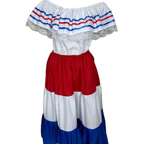 Casual Fashion Women's, Costa Rican, Traditional Dress, Dress Red, Dominican Republic, Red White And Blue, Traditional Dresses, Women's Fashion Dresses, Costa Rica