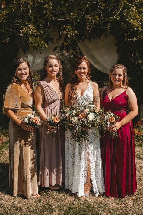 jewel toned bridesmaids, bridesmaid dresses 2021, rosy pink bridesmaid dress, fall bridesmaid dresses, mix and match bridesmaid dresses Mismatched Autumn Bridesmaid Dresses, Boho Bridesmaid Dress Mismatched Fall, Bridesmaid Dresses Mix And Match, Bridesmaid Dress Fall, Mixmatch Fabric Rust Bridesmaid Dresses, Mix Abd Match Amber Bridesmaids Dresses, Mismatched Bridesmaid Dresses Fall Tulle & Chantilly, French Blue Bridesmaid Dress, Jewel Tone Bridesmaid