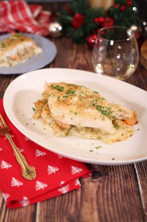 Stuffed Flounder with Scallops and Shrimp Recipe - everybodylovesitalian.comeverybodylovesitalian.com Scallops And Shrimp Recipe, Stuff Flounder Recipes, Pasquale Sciarappa Recipes, Scallops And Shrimp, Stuffed Flounder, Pasquale Sciarappa, Flounder Recipes, Italian Chef, Seafood Salad