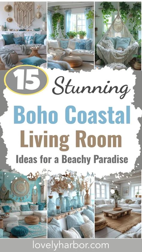 15 Stunning Boho Coastal Living Room Ideas for a Beachy Home 2 Eclectic Coastal Cottage, Beach House Decor Colorful, French Beach Cottage Decor, Small Lake Cottage Interiors Living Room, Simple Coastal Living Room, Beach House Interior Design Boho, Ocean Inspired Interior Design, Boho Beach Decor Living Room, Coastal Boho Interior Living Room