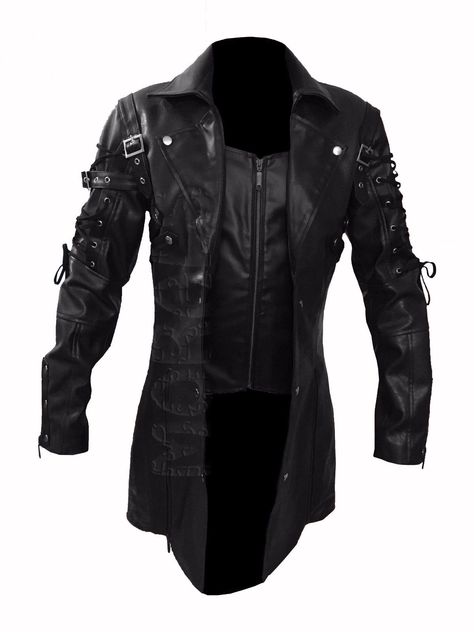 MATRIX TRENCH COAT, Red Black Leather Jacket, Gothic Van Helsing | eBay Gothic Trench Coat, Plus Size Leather Jacket, Steampunk Jacket, Steampunk Men, Mode Steampunk, Gothic Coat, Gothic Jackets, Steampunk Leather, Mens Leather Coats