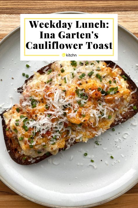 Sleeper Ina Garten Recipe, Ina's Cauliflower Toast, Ina Cauliflower Toast, Ina Garten's Cauliflower Toasts, Ina Garten Vegetarian Recipes, Ina Garten Lunch Recipes, Ina Garten Roasted Cauliflower Recipes, Ina Garden Cauliflower Toast, Cauliflower Toast Ina Garten