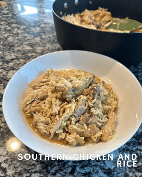 Some old-fashioned recipes need no updating and this Southern Chicken and Rice is one of them. It's just like gramma used to make! Boiled Chicken Drumsticks Recipes, Boiled Chicken And Rice Recipes, Chicken Rice And Gravy, Southern Chicken And Rice, Boiled Chicken And Rice, Southern Sausage Gravy, Chicken And Rice Recipes, Chicken Seasoning Recipes, Chicken Liver Recipes