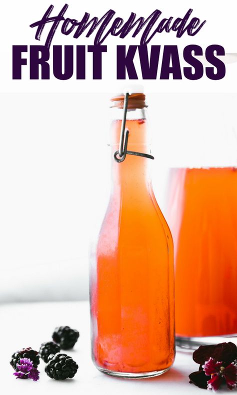 Homemade Fruit Kvass Fermented Fruit Recipe, Kvass Recipe, Cotter Crunch, Fermented Fruit, Probiotic Drinks, Fermentation Recipes, Soda Recipe, Fermented Vegetables, Fermented Drink