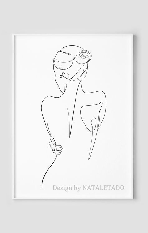 Bathroom Line Art Ideas, Free Woman Drawing, Line Art Drawings Bathroom, Simple Womens Body Line Art, Woman One Line Art, Nude Line Drawing Woman Portrait, Womens Back Drawing, Line Art Design Women, Back Sketch Women